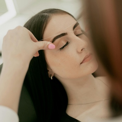 Brow tinting and shaping at Karma Beauty Salon near Belfast